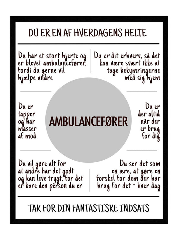 Ambulancefører plakat citat