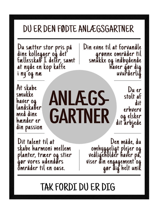 Anlægsgartner plakat citat