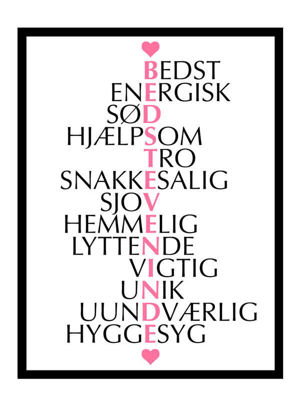 Bedste veninde plakat citat