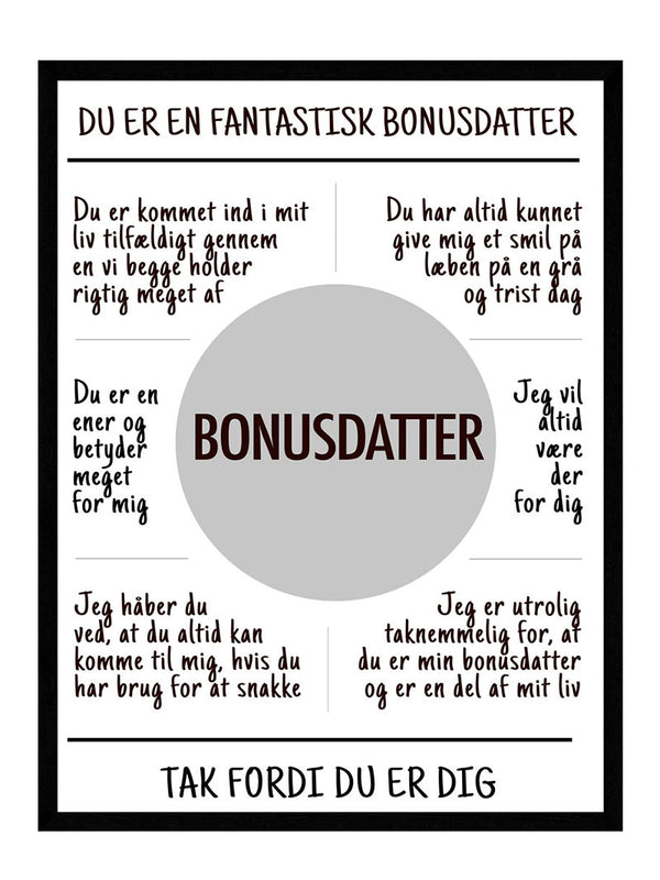 Bonusdatter plakat citat
