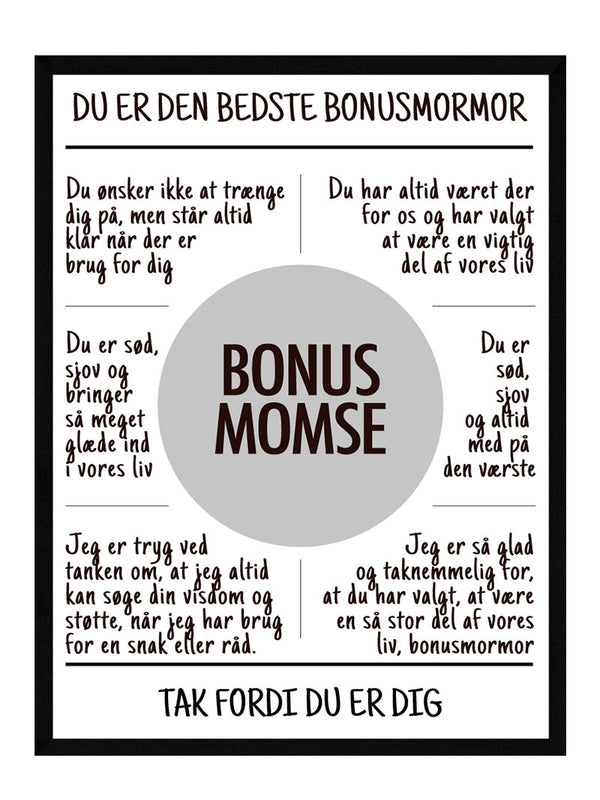 Bonusmomse plakat citat