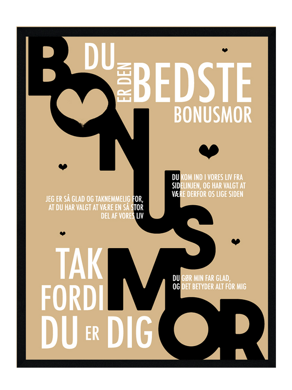 Bonusmor plakat - Personlig plakat citat