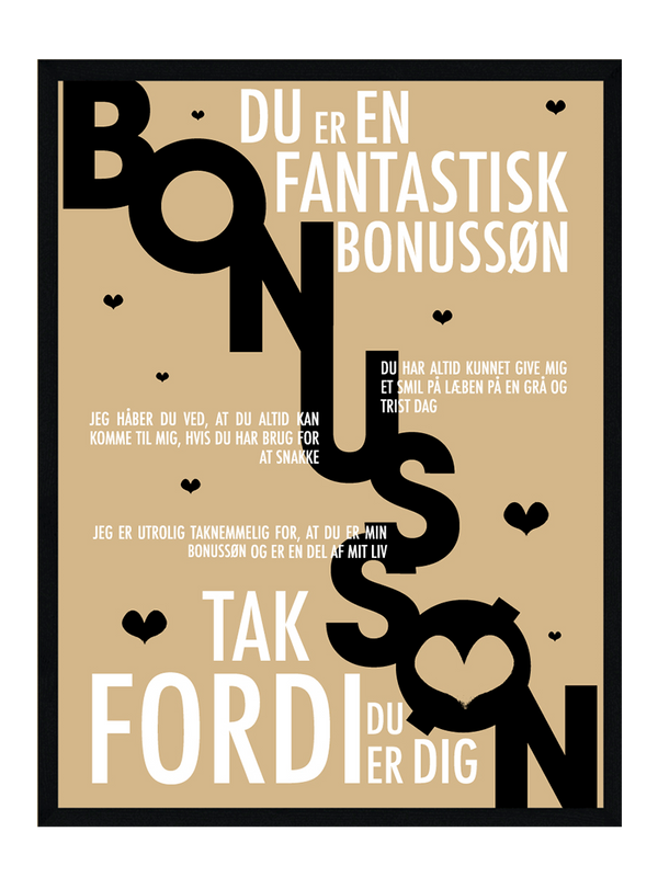 Bonussøn plakat - Personlig plakat citat