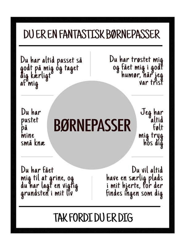 Børnepasser plakat citat