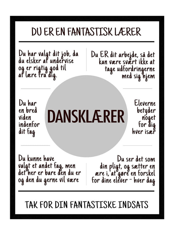 Dansklærer plakat citat