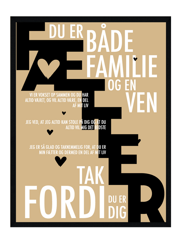 Fætter plakat - Personlig plakat citat