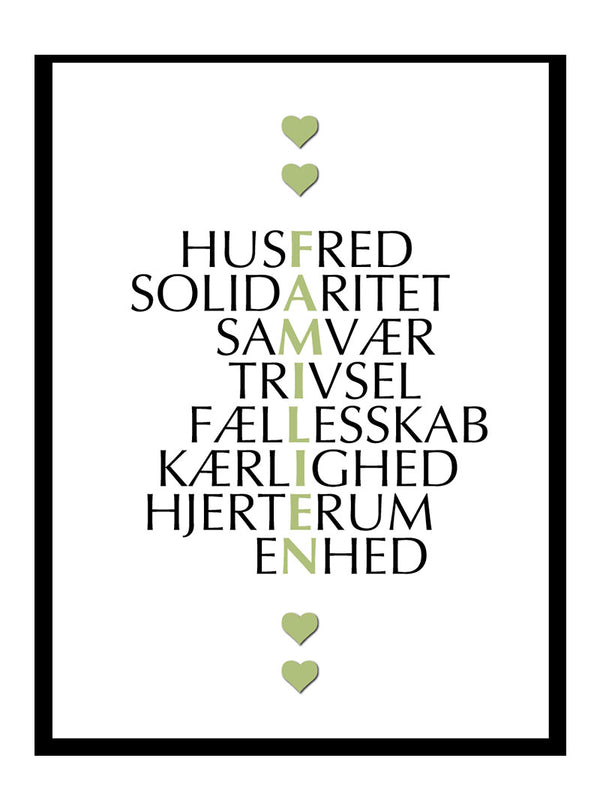 Familien plakat citat