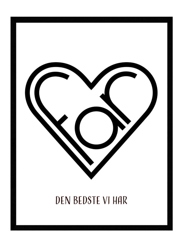 Far bogstav hjerte plakat citat