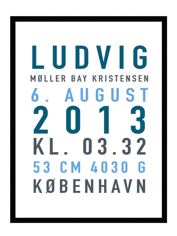 Fødselstavle plakat til dreng fødselstavler