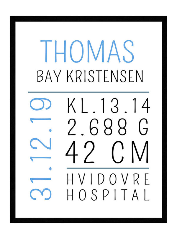 Fødselstavle til dreng fødselstavler