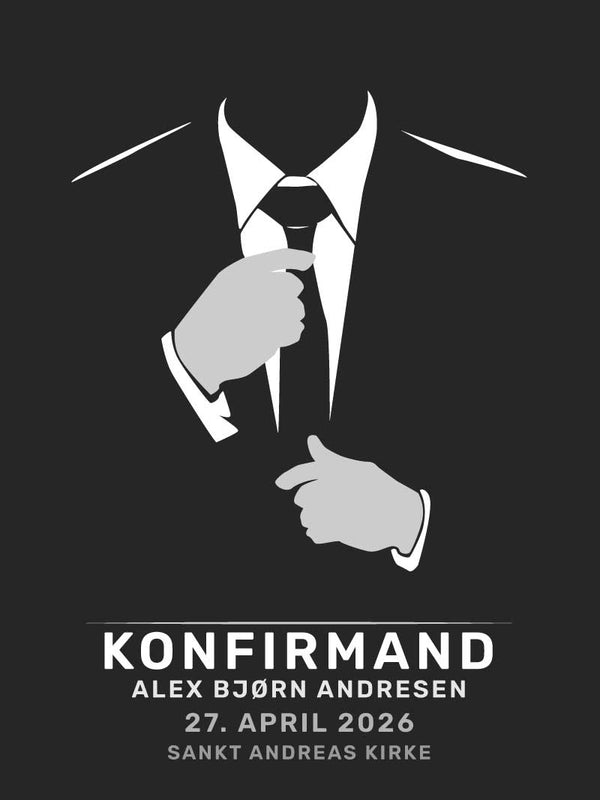 Konfirmand jakkesæt plakat dreng citat