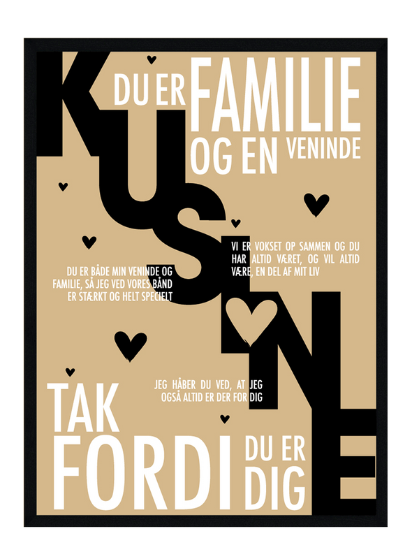 Kusine plakat - Personlig plakat citat
