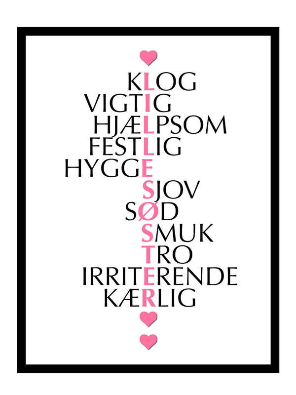 Lillesøster citat plakat citat