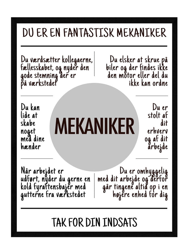 Mekaniker plakat citat