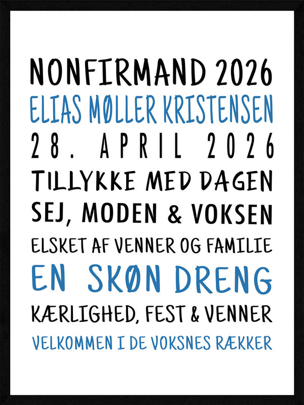 Nonfirmand plakat dreng version citat