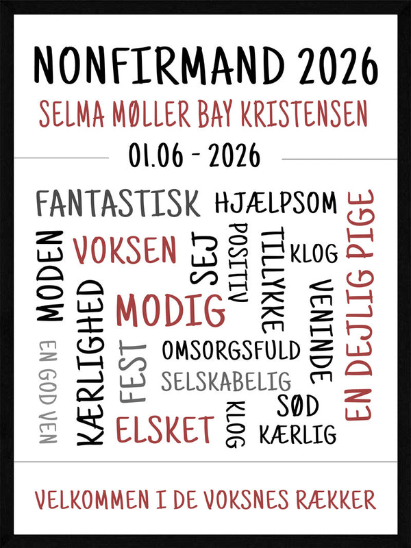 Nonfirmand plakat / pige citat