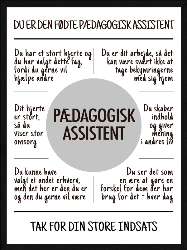 Pædagogisk assistent plakat citat