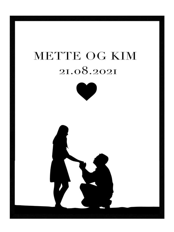 Personlig bryllupsplakat frieri citat