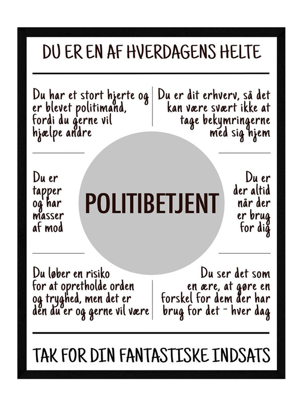 Politibetjent plakat citat