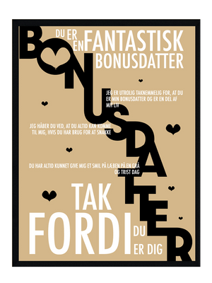 Bonusdatter plakat - Personlig plakat