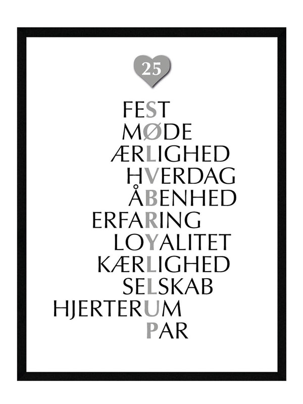 Sølvbryllup citat plakat citat