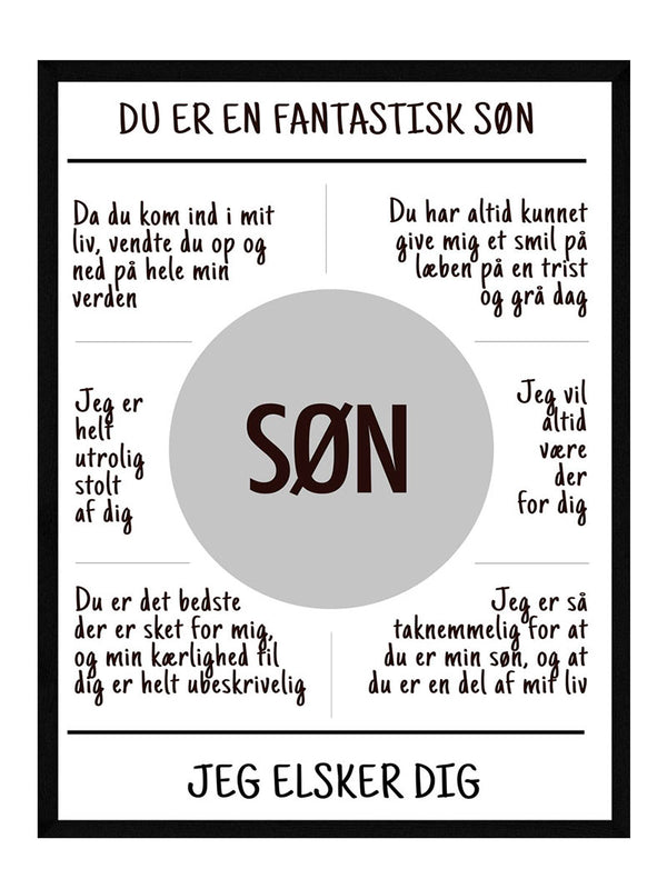 Søn plakat citat