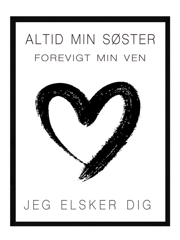Søster min fortrolige - plakat citat