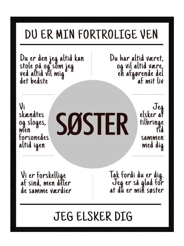 Søster plakat citat