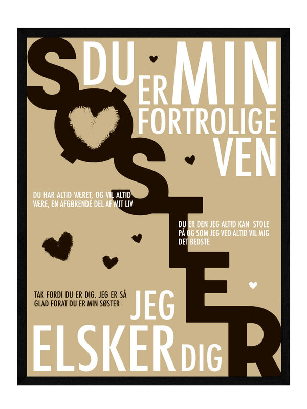 Søster plakat - Personlig plakat citat