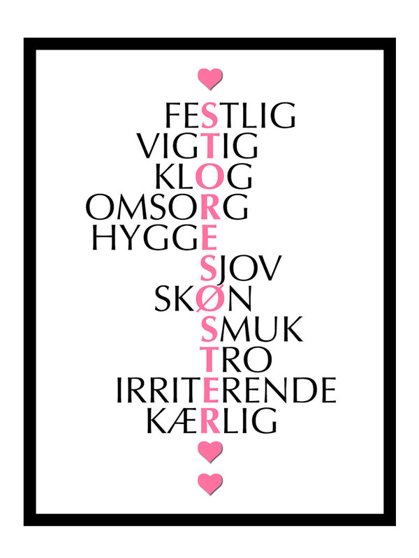 Storesøster citat plakat citat