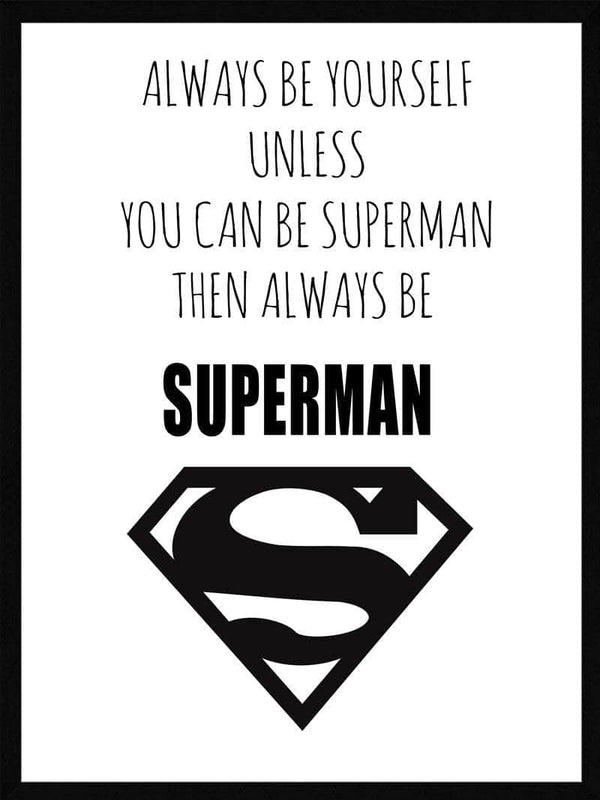 Superman plakat med logo citat
