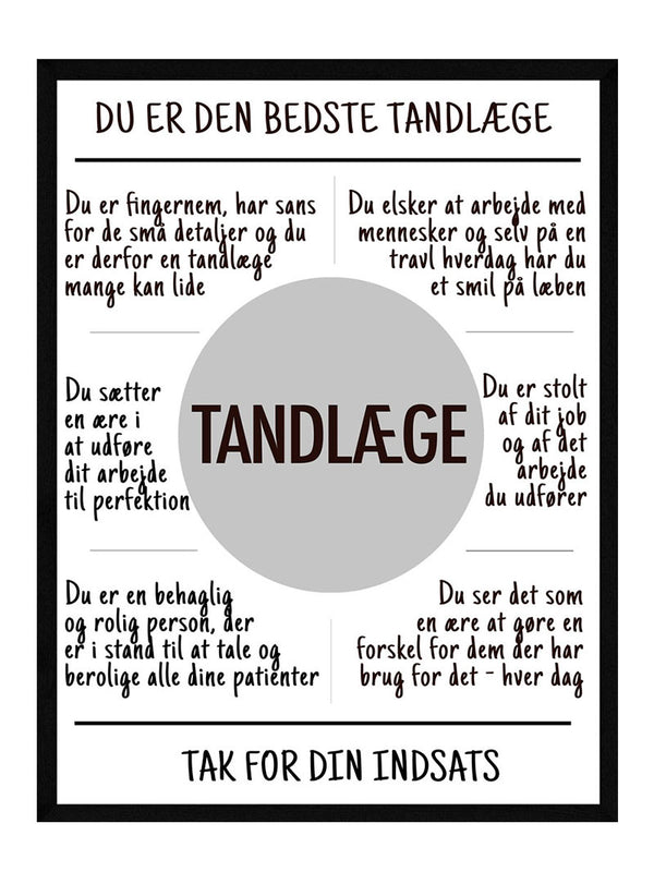 Tandlæge plakat citat