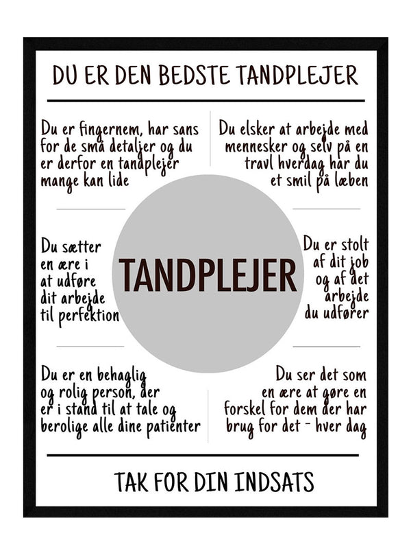 Tandplejer plakat citat