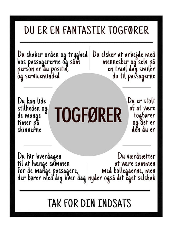 Togfører plakat citat