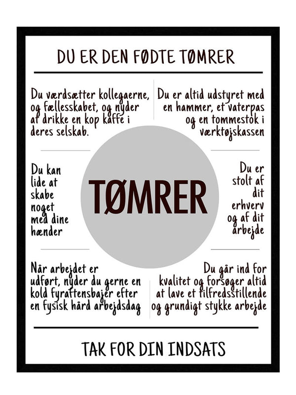 Tømrer plakat citat