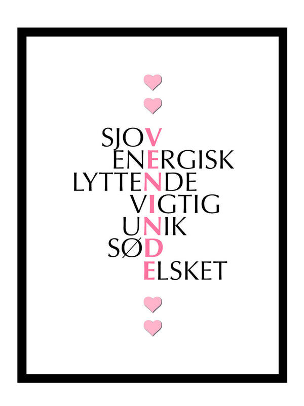 Veninde citat plakat citat