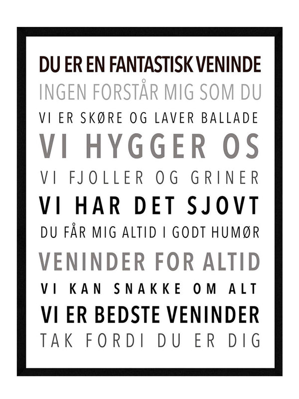 Veninde plakat citat