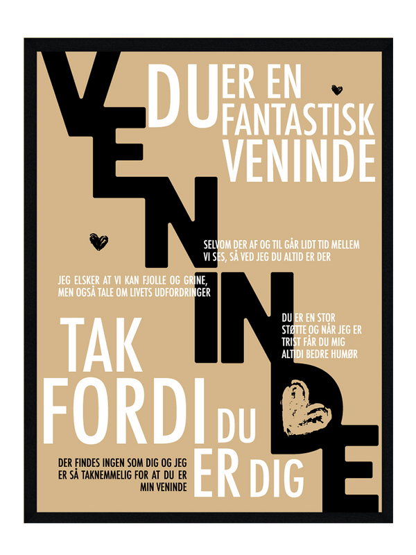 Veninde plakat - Personlig plakat citat
