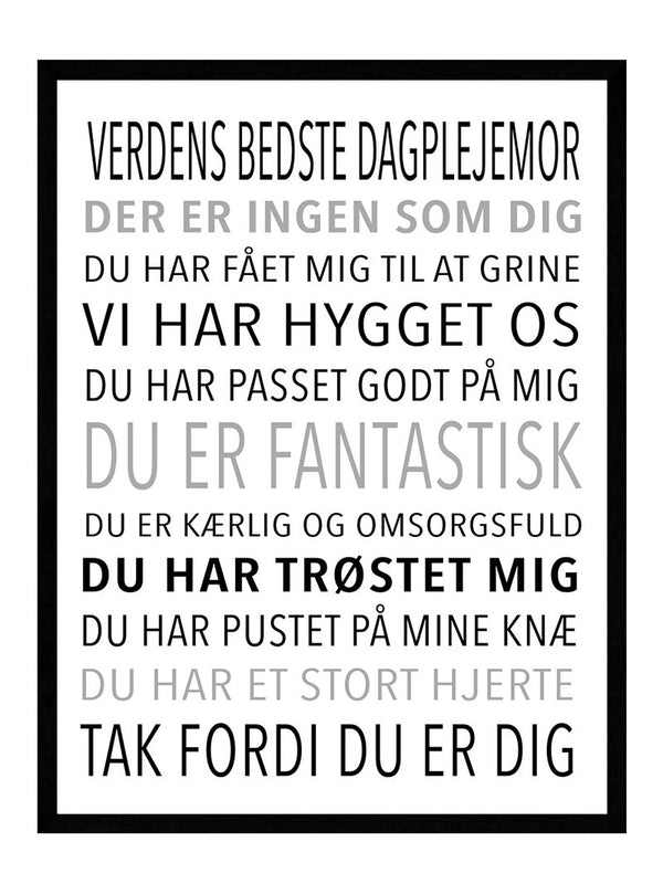 Verdens bedste dagplejer - plakat citat