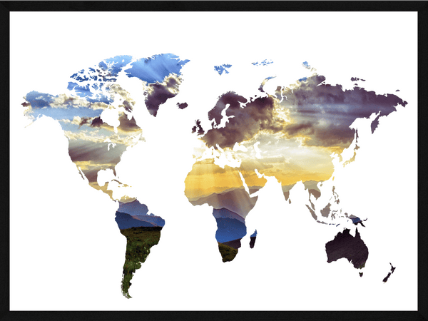 Verdenskort plakat - Solopgang verdenskort