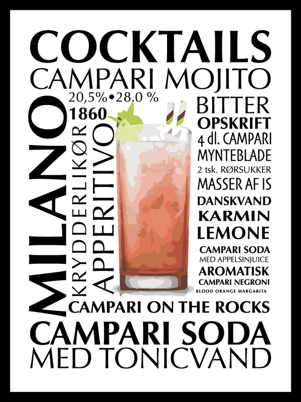 Campari mojito cocktail plakat citat