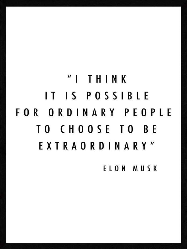 Extraordinary - Elon Musk Plakat citat
