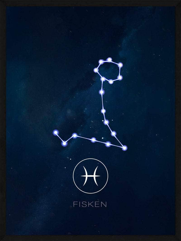Fisken stjernetegn plakat kort