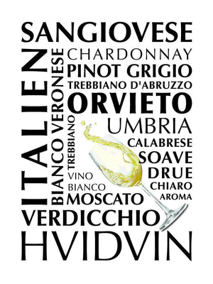 Hvidvin plakat Italien citat