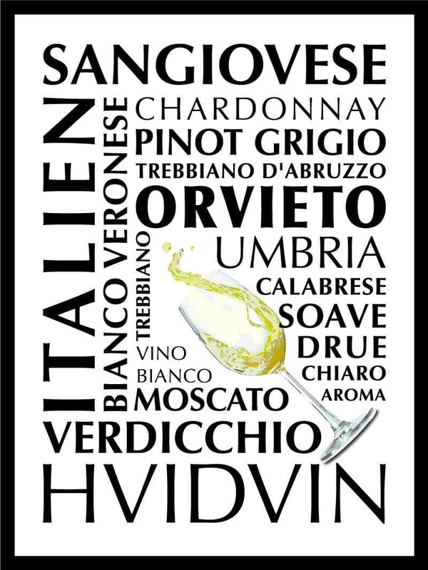 Hvidvin plakat Italien citat