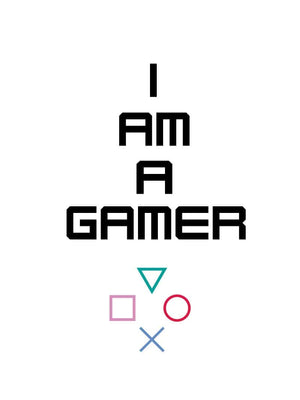 I am a gamer hvid - Gamer plakat citat