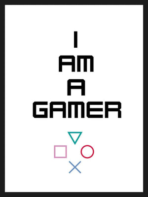 I am a gamer hvid - Gamer plakat citat
