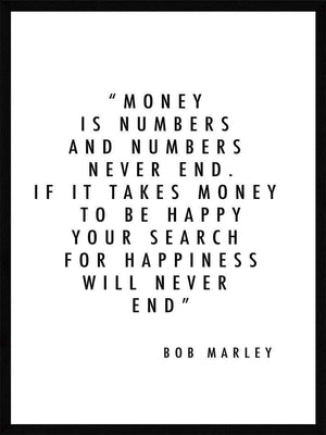 Money is numbers - Bob Marley Plakat citat