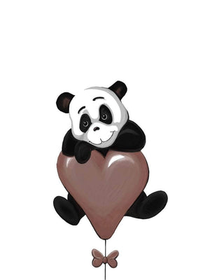 Panda på hjerte - Børneplakat børneplakat