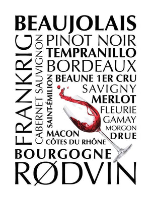 Rødvin plakat Frankrig citat